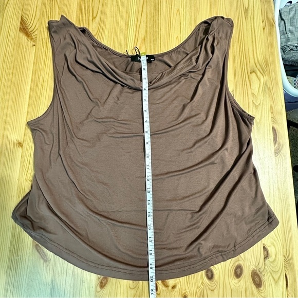 NEW Cider Cowl Neck Tank Top Chocolate Brown Stretch Curve Women’s 4XL - Picture 7 of 8